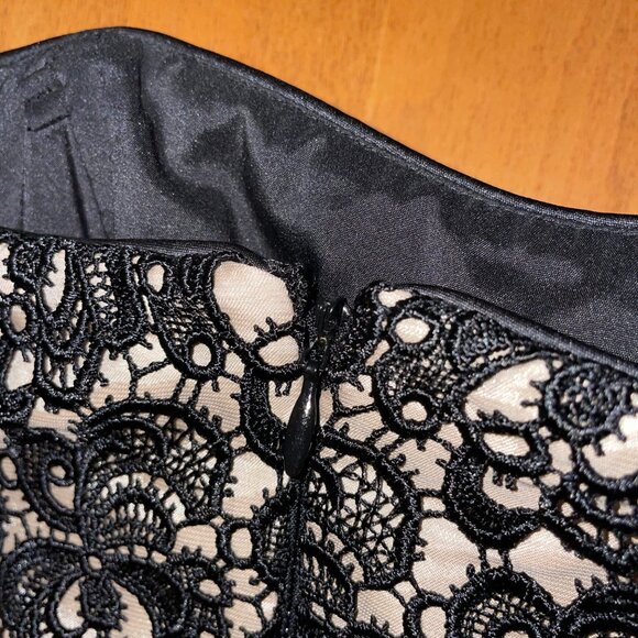 White House Black Market Black Lace Bodice Strapless Dress Size 6 Polyester Blen - Picture 9 of 10